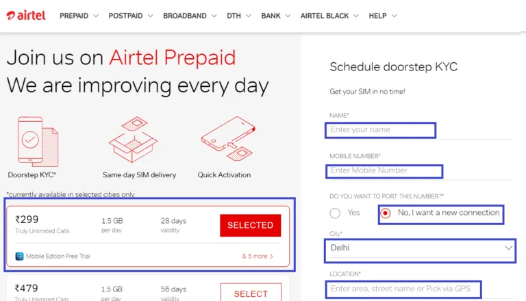 airtel prepaid sim