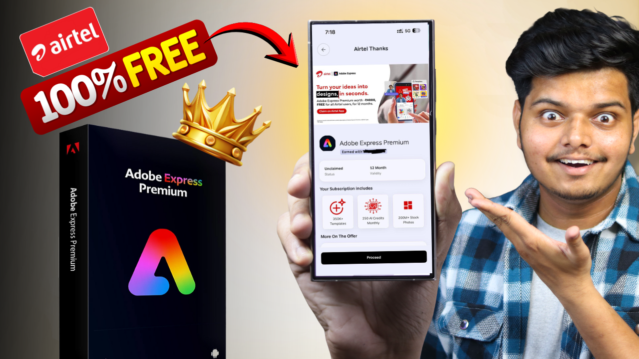 Read more about the article Adobe Express Premium Now FREE for Airtel Users for 12 Months (Worth ₹4,000)