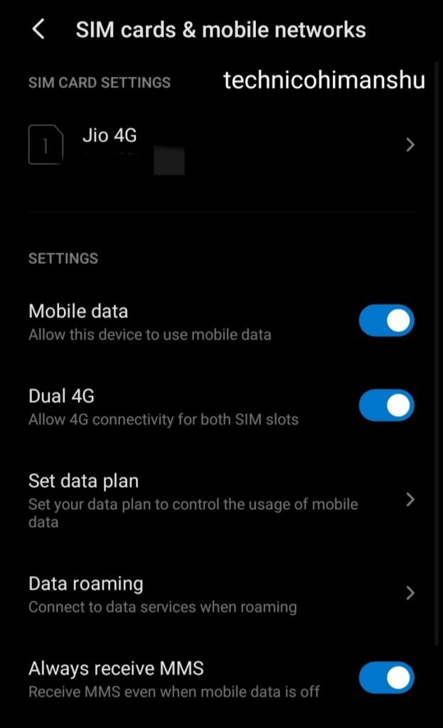 sim card and networks jio number